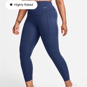 Nike Universa Navy High Waist 7/8 Leggings With Pockets